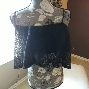Very sexy. Crop top. Black lace.